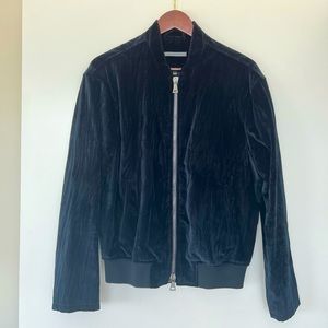 Black John Varvatos Velvet Bomber Jacket 46R